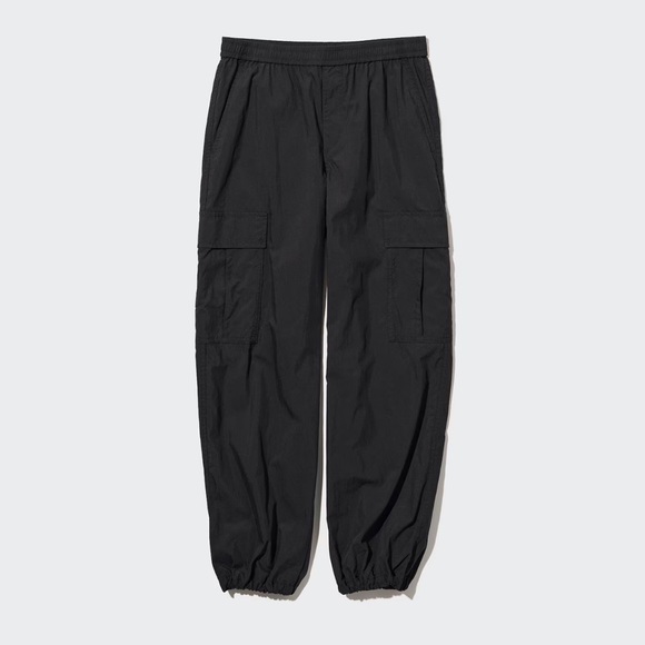 UNIQLO Easy Cargo Pants in Natural Cream Adjustable Hems Women's Size L - Picture 5 of 15